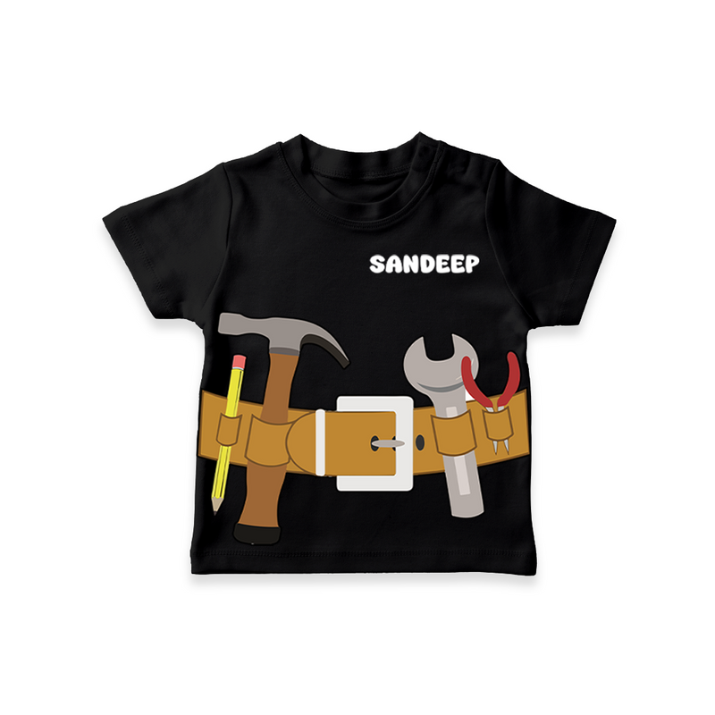 Mini Plumber T-shirt | Custom T-shirt for Your Little Helper - BLACK - 0-5 Months Old (Chest 17")