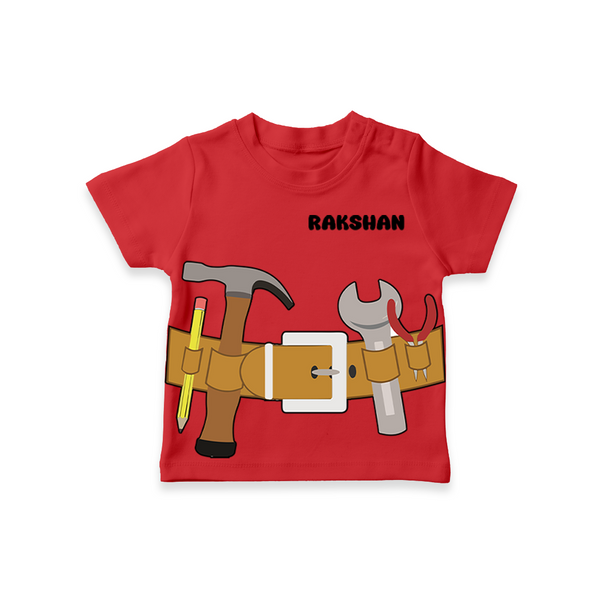 Mini Plumber T-shirt | Custom T-shirt for Your Little Helper - RED - 0-5 Months Old (Chest 17")