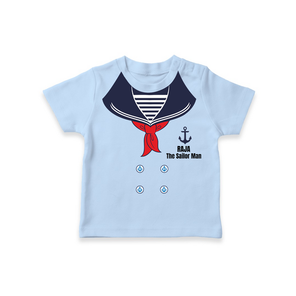 Little Sailor T-shirt | Custom T-shirt for Your Future Adventurer - BABY BLUE - 0-5 Months Old (Chest 17")