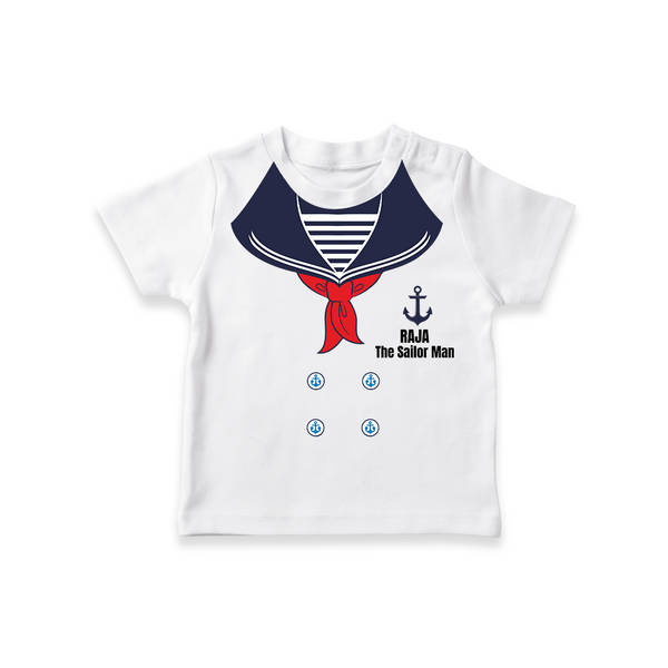 Little Sailor T-shirt | Custom T-shirt for Your Future Adventurer - WHITE - 0-5 Months Old (Chest 17")