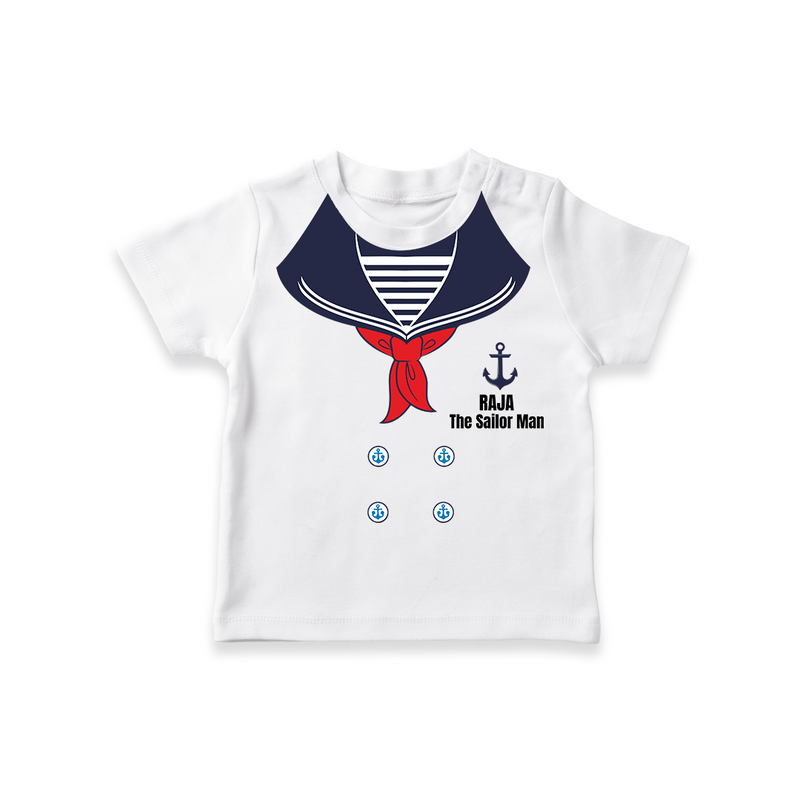 Little Sailor T-shirt | Custom T-shirt for Your Future Adventurer - WHITE - 0-5 Months Old (Chest 17")