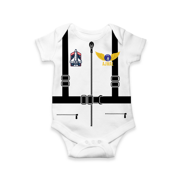 Little NASA Hero Romper | Personalized Romper for Future Scientists - WHITE - New Born (Chest 14")