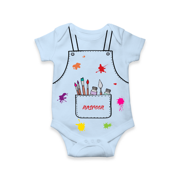 Mini Artist Romper | Personalized Romper for Future Creatives - BABY BLUE - New Born (Chest 14")