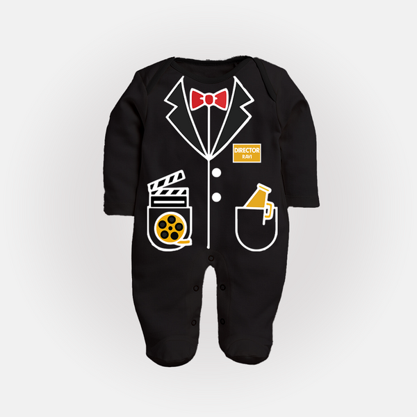 Future Director Sleep Suit | Custom Sleep Suit for Your Little Storyteller - BLACK - New Born (Chest 7.5")