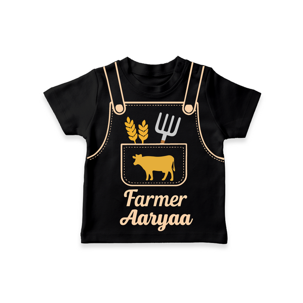 Little Farmer T-shirt | Custom T-shirt for Your Little Grower - BLACK - 0-5 Months Old (Chest 17")
