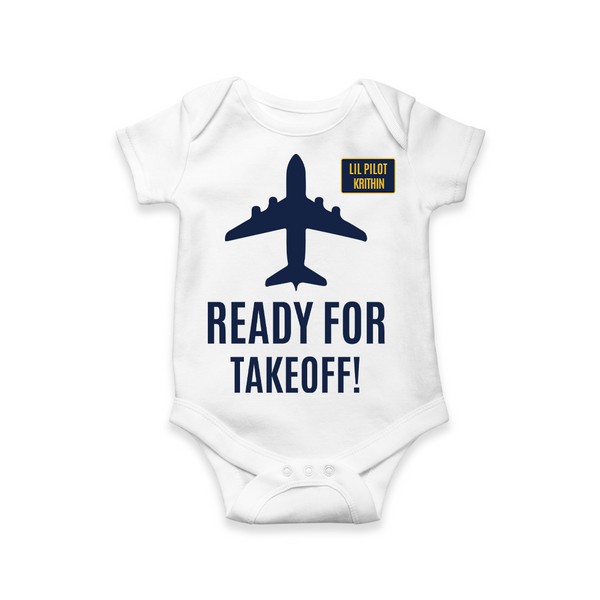 Flight Takeoff Baby Romper | Personalized Romper for Little Flyers - WHITE - New Born (Chest 14")