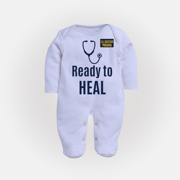 Custom Ready to Heal Sleep Suit | Personalized Sleep Suit for Your Little Doctor - BABY BLUE - New Born (Chest 7.5")