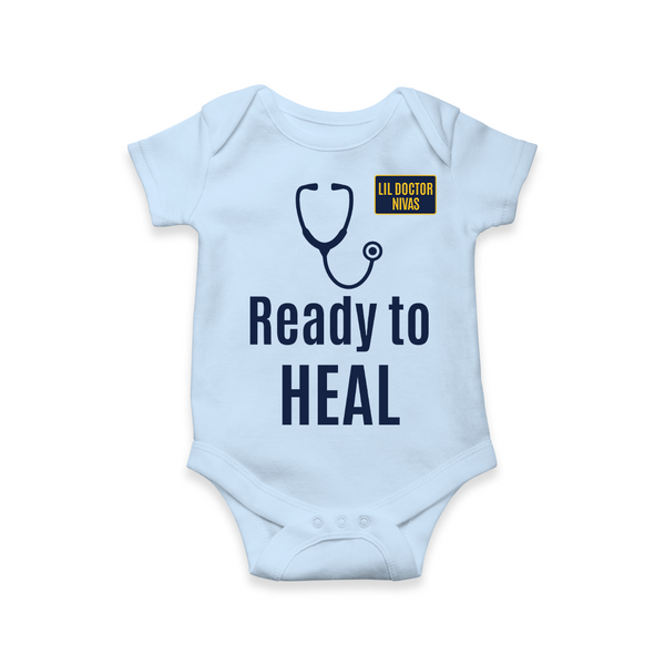 Little Healer Romper | Personalized Baby Romper for Aspiring Doctors - BABY BLUE - New Born (Chest 14")