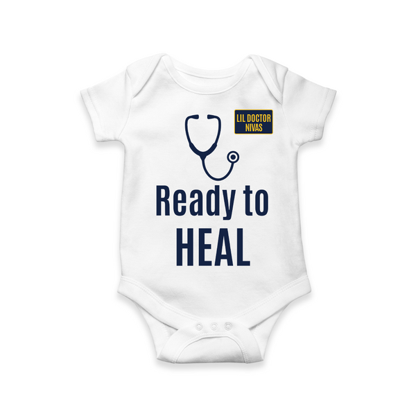 Little Healer Romper | Personalized Baby Romper for Aspiring Doctors - WHITE - New Born (Chest 14")