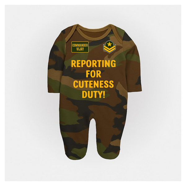 Custom Cuteness Duty Sleep Suit | Personalized Sleep Suit for Your Little One