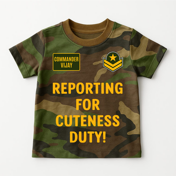 Custom Cuteness Duty T-shirt | Personalized T-shirt for Your Little One