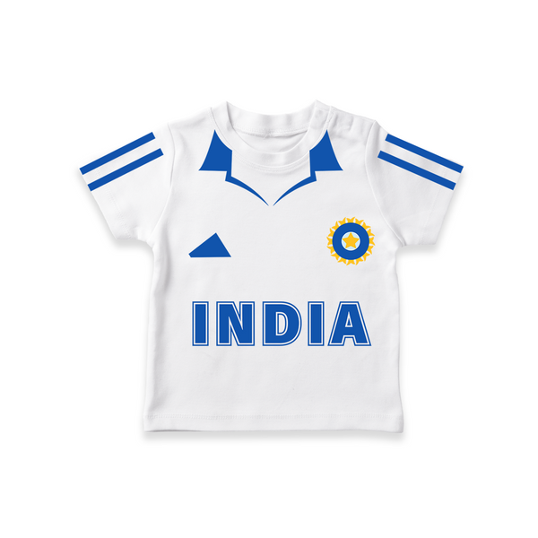 Custom Little Indian T-shirt | Personalized T-shirt with Kid's Name and Number - WHITE - 0-5 Months Old (Chest 17")