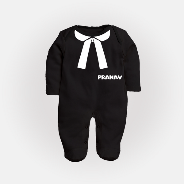 Custom Little Lawyer Sleep Suit | Personalized Sleep Suit for Your Future Advocate - BLACK - New Born (Chest 7.5")