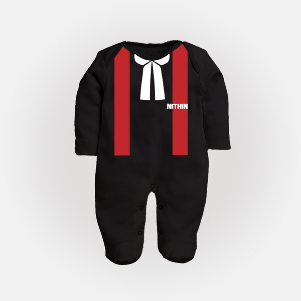Custom Little Judge Sleep Suit | Personalized Sleep Suit for Your Future Judge - BLACK - New Born (Chest 7.5")