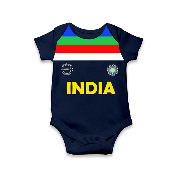 The Throwback Collection: India 1992 World Cup Romper - NAVY BLUE - New Born (Chest 14")