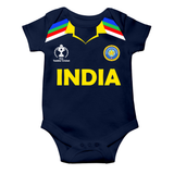 India Inspired Baby Cricket Jersey Romper – Stripe Shoulder Edition