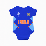 The 2019 Fan Wave Romper - Inspired by the fan-designed pattern representing a billion cheers. - COBALT BLUE - New Born (Chest 14")