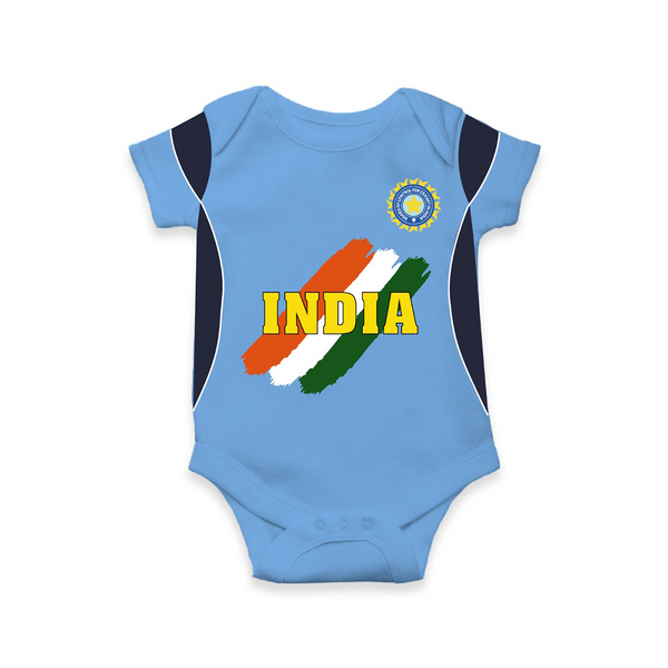 The 2003 Finalist Romper - Celebrating the team's incredible run with the classic tricolor stripe. - SKY BLUE - New Born (Chest 14")