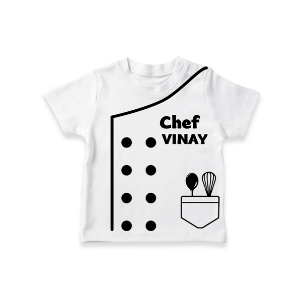 Custom Little Chef T-shirt | Personalized T-shirt for Your Future Cook - WHITE - 0-5 Months Old (Chest 17")