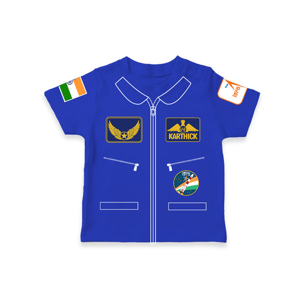 Personalized Future IAF Pilot T-shirt | Custom T-shirt for Your Little Aviator - COBALT BLUE - 0-5 Months Old (Chest 17")