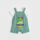"Step into vibrant hues with our "Puthandu Vibes" Customised Kids Dungaree - LIGHT GREEN - 0 - 3 Months Old (Chest 17")