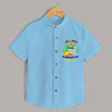 "Step into vibrant hues with our "Puthandu Vibes" Customised Shirt for Kids - SKY BLUE - 0 - 6 Months Old (Chest 21")
