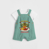 Embrace tradition with "Puthandu Valthukal" Customised Dungaree for Kids - LIGHT GREEN - 0 - 3 Months Old (Chest 17")