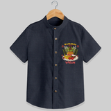 Embrace tradition with "Puthandu Valthukal"  Customised Shirt for Kids - DARK GREY - 0 - 6 Months Old (Chest 21")