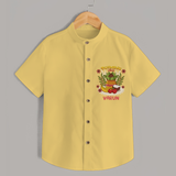 Embrace tradition with "Puthandu Valthukal"  Customised Shirt for Kids - YELLOW - 0 - 6 Months Old (Chest 21")
