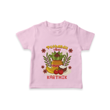 Embrace tradition with "Puthandu Valthukal" Customised Kids T-Shirt - PINK - 0 - 3 Months Old (Chest 17")