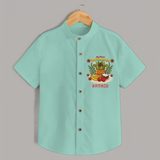 Stand out with eye-catching "My 1st Puthandu" designs of  Customised Shirt for Kids - MINT GREEN - 0 - 6 Months Old (Chest 21")