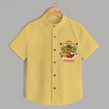 Stand out with eye-catching "My 1st Puthandu" designs of  Customised Shirt for Kids - YELLOW - 0 - 6 Months Old (Chest 21")