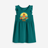 Elevate your wardrobe with "Exited For My 1st Puthandu" Customised Frock - MYRTLE GREEN - 0 - 6 Months Old (Chest 18")