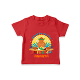 Elevate your wardrobe with "Exited For My 1st Puthandu" Customised Kids T-Shirt - RED - 0 - 3 Months Old (Chest 17")