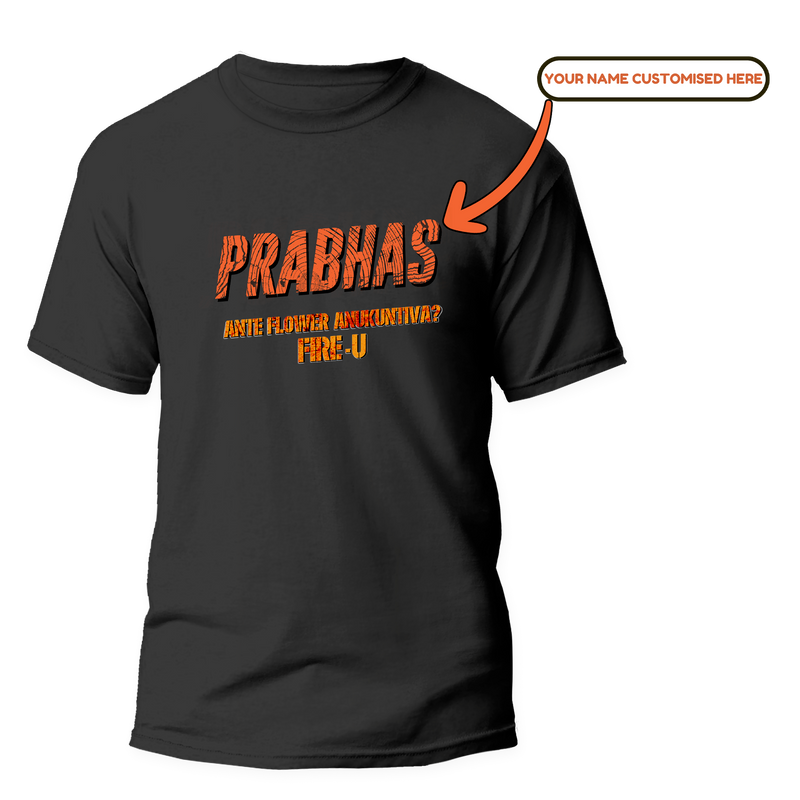 Pushpa Theme: Not Flower, "Fire" Adult Unisex T-Shirt (Telugu)