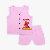 Transform Your Little Mans Look With "Mom & Dad Treasure" Customized Jabla set - LAVENDER ROSE - 0 - 3 Months Old (Chest 9.8")