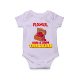 Transform Your Little Mans Look With "Mom & Dad Treasure" Casual Romper - LILAC - 0 - 3 Months Old (Chest 16")