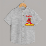 Transform Your Little Mans Look With "Mom & Dad Treasure" Casual Shirts. - GREY MELANGE - 0 - 6 Months Old (Chest 21")
