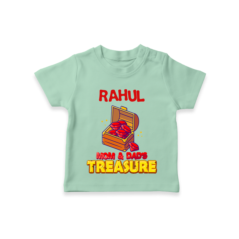 Transform Your Little Mans Look With "Mom & Dad Treasure" Casual T-Shirts - MINT GREEN - 0 - 5 Months Old (Chest 17")