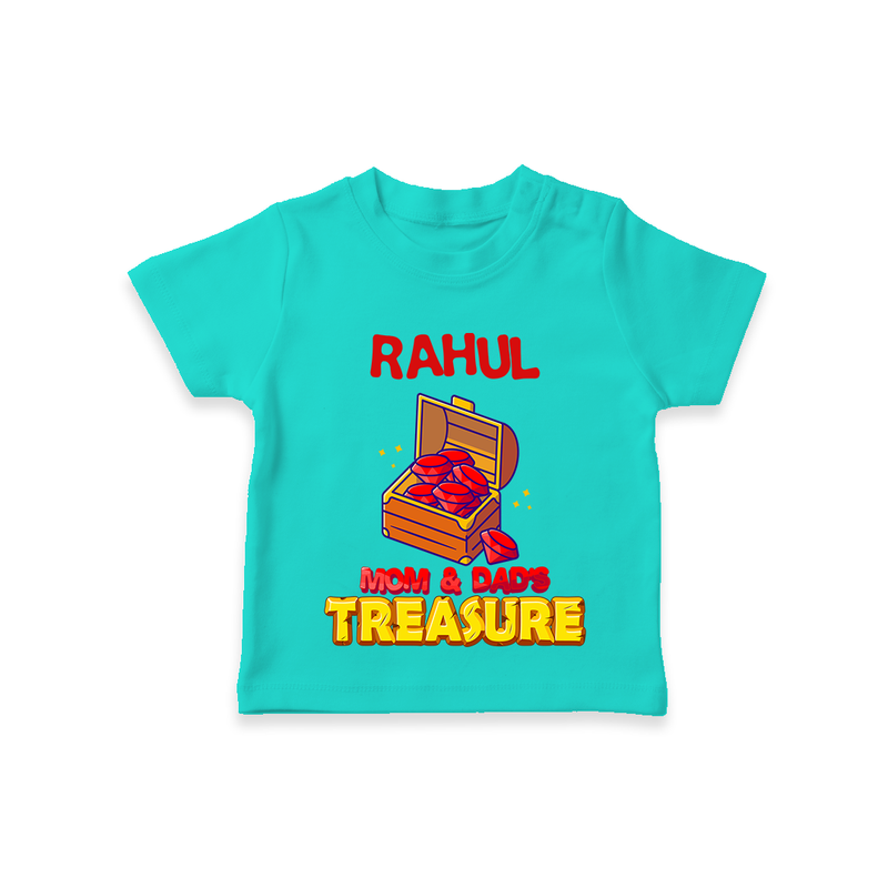 Transform Your Little Mans Look With "Mom & Dad Treasure" Casual T-Shirts - TEAL - 0 - 5 Months Old (Chest 17")