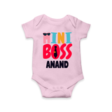 Upgrade Your Boys Wardrobe With Our "Mini Boss" Customized Romper - BABY PINK - 0 - 3 Months Old (Chest 16")