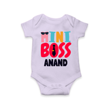 Upgrade Your Boys Wardrobe With Our "Mini Boss" Customized Romper - LILAC - 0 - 3 Months Old (Chest 16")