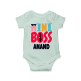 Upgrade Your Boys Wardrobe With Our "Mini Boss" Customized Romper - MINT GREEN - 0 - 3 Months Old (Chest 16")