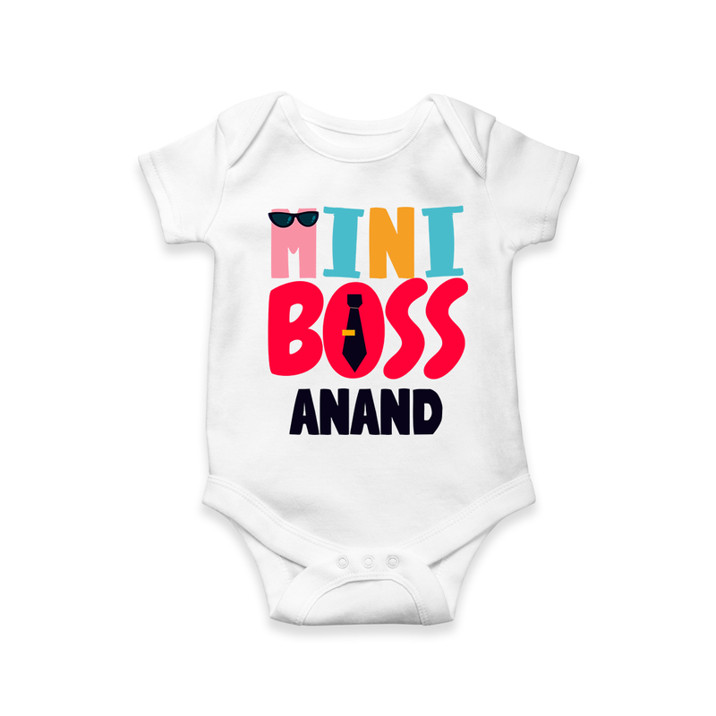 Upgrade Your Boys Wardrobe With Our "Mini Boss" Customized Romper - WHITE - 0 - 3 Months Old (Chest 16")