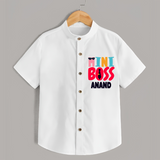 Upgrade Your Boys Wardrobe With Our "Mini Boss" Casual Shirts - WHITE - 0 - 6 Months Old (Chest 21")