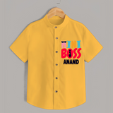 Upgrade Your Boys Wardrobe With Our "Mini Boss" Casual Shirts - YELLOW - 0 - 6 Months Old (Chest 21")