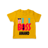 Upgrade Your Boys Wardrobe With Our "Mini Boss" Casual T-Shirts - CHROME YELLOW - 0 - 5 Months Old (Chest 17")