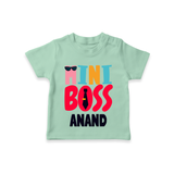 Upgrade Your Boys Wardrobe With Our "Mini Boss" Casual T-Shirts - MINT GREEN - 0 - 5 Months Old (Chest 17")