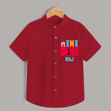 Upgrade Your Boys Wardrobe With Our "Mini Boss" Casual Shirts - RED - 0 - 6 Months Old (Chest 21")