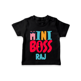 Upgrade Your Boys Wardrobe With Our "Mini Boss" Casual T-Shirts - BLACK - 0 - 5 Months Old (Chest 17")